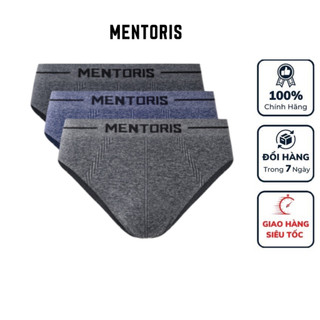 Combo 3 quần sịp chéo nam Mentoris MBF05 dệt liền không đường may chất liệu mới nhất thoáng mát