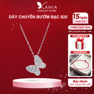 Dây chuyền bạc 925 liền mặt bướm đính đá tấm nổi bật đáng yêu KAMIA - D4438