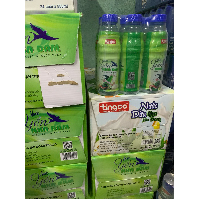( Hoả tốc) Thùng Nước Yến Nha Đam Tingco 24chai x 500ml date mới