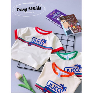 Áo thun  bé trai- bé gái guc-ci cây dừa, áo thun form rộng hot trend mùa hè, áo cả gia đình thời trang cả gia đình