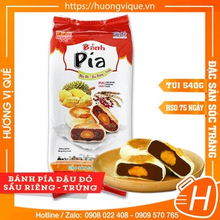 Bánh Pía Đậu Đỏ Sầu Riêng Trứng Muối Tân Huê Viên - Túi 540g(4 Cái) - Đặc Sản Sóc Trăng