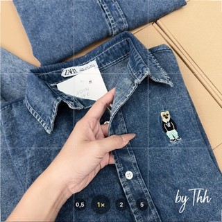 ÁO SƠ MI BÒ THÊU GẤU WHOU