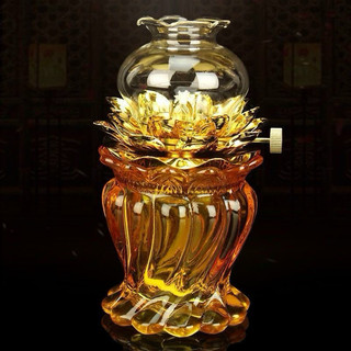 Đèn Dầu Thờ Cúng Hoa Sen Thủy Tinh