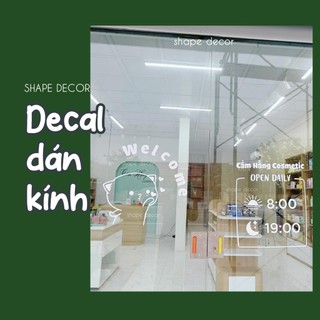 Decal Open Close dán kính đặt theo yêu cầu