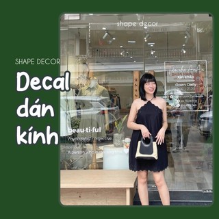 Decal Open Close dán kính đặt theo yêu cầu
