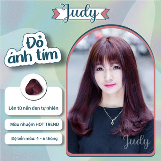 Thuốc nhuộm tóc màu Đỏ ánh tím + tặng oxy trợ nhuộm |Judyhairs