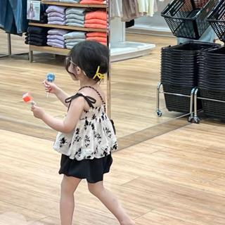 BỘ 2 DÂY NHÚM NGỰC Set : 1 áo 2 dây bánh bèo + 1 quần bí ngô phồng ,Quần áo bé gái- Set Áo 2 Dây Hoa Nhí Chun Ngực Xinh