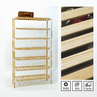 Kệ Để Giày 7 Tầng Gỗ Thông Mỹ 80x25x135CM, Tủ Đựng Giày Dép Đa Năng, Giá Để Giày Dép, Kệ Gỗ Lắp Ghép