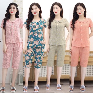 [BunnySky] Đồ bộ bộ nữ, bộ quần áo nữ mặc nhà, đồ bộ nữ mặc nhà mẫu lửng cổ sen đẹp