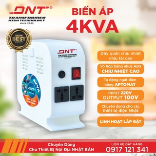 Biến áp dnt 4kva 220v ra 100v hộp nhựa trắng