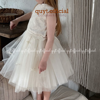 Chân váy xoè đính nơ otaly màu kem tiệm nhà Quýt| có sẵn & hoả tốc