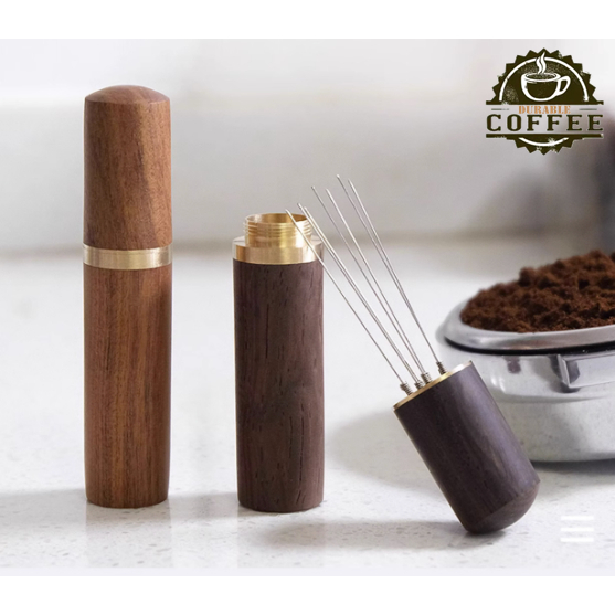 Giao hàng tận nơi | Dụng cụ đánh tơi bột cà phê, 6 kim màu quả óc chó WDT tools needle distributor