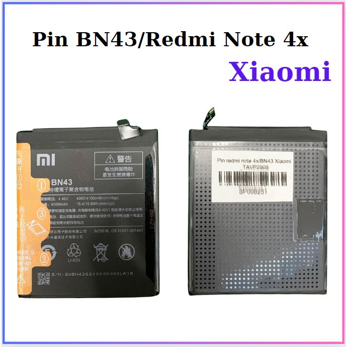 pin xiaomi bn43/redmi note 4x