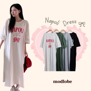 Váy dài dáng suôn rộng rãi thoải mái đơn giản nữ tính Modlobe Napoli Dress Hàn Quốc