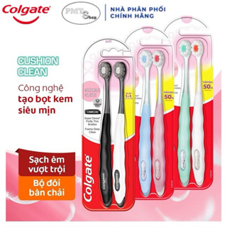 Bộ 2 Bàn chải đánh răng Colgate Gentle Cushion Clean / Charcoal lông mềm