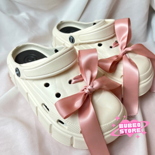 Sục Croc Bánh Mì Nữ Đế Cao 5cm Tặng Kèm Charm