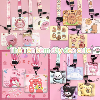 Dây Đeo Thẻ Tên Capybara Labubu Loppy Lotso Sanrio NGANG DỌC Học Sinh Viên Thẻ ID Nhân Viên Văn Phòng Hình Đáng Yêu