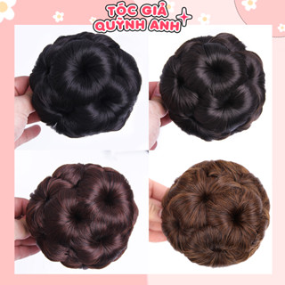 Tóc Giả Búi Hoa Nữ Trung Niên BU01 – Dạng Cài Nhanh Gọn, Búi Xoăn Bồng Bềnh Tự Nhiên, Chuẩn Đẹp Cho Mọi Dịp