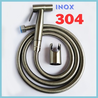 Vòi xịt vệ sinh INOX 304 cao cấp dây xịt vệ sinh inox và cài vòi xịt