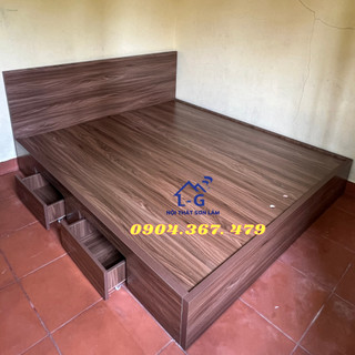 Giường gỗ công nghiệp MDF - giường gỗ MDF giá rẻ