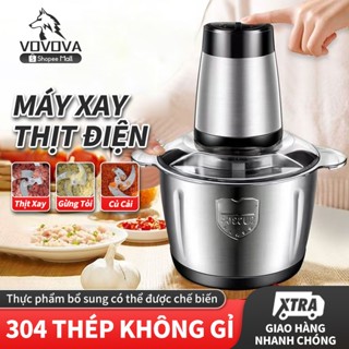 VOVOVA 2L Máy xay thịt Công suất lớn Thép không gỉ dụng cụ nhà bếp máy xay thịt đa năng
