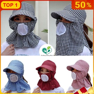 Mũ chống nắng kèm tấm chắn che kín mặt và cổ đẹp