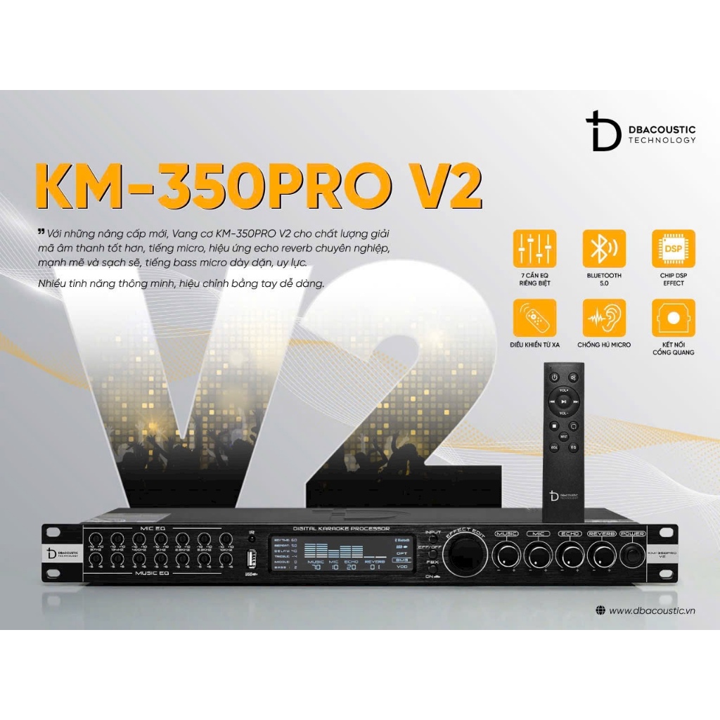 Vang cơ lai số db Acoustic KM 350 Pro V2 -Hàng chính hãng