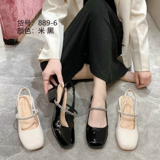 Dép sục nữ dây đá bít mũi hở gót cao 5cm - giày cao gót nữ đá lấp lánh sang trọng