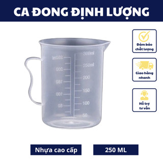 Ca đong định lượng 250ML có chia vạch bằng nhựa trong suốt cao cấp đồ dùng ly đong pha chế sữa,nước nhỏ gọn tiện lợi