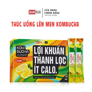 Trà Kombucha vị Chanh BanPlus hộp 12 gói x 5g