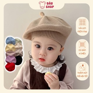 Mũ nồi cho bé mũ cho bé gái bé trai sơ sinh từ 3m-4y ,chất Len mềm mại co giãn tốt giúp bé mang thoải mái. Dâu Shop 