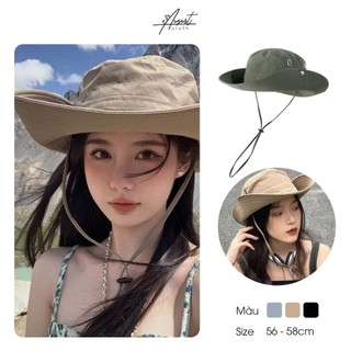 Mũ/ nón trekking trơn có dây rút