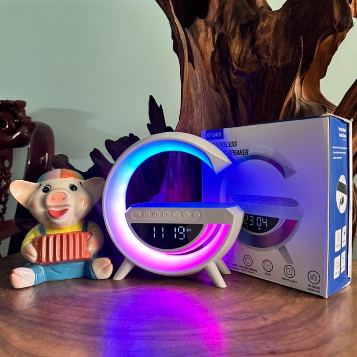 Loa bluetooth chữ G Cao Cấp VD.STORE ,Tích Hợp Nghe Nhạc, Sạc Không Dây, Đèn Led Ngủ RGB | BigBuy360 - bigbuy360.vn