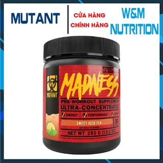 Pre Workout MUTANT Madness 285g 30 lần dùng - Tăng sức mạnh tăng tỉnh táo phát triển cơ