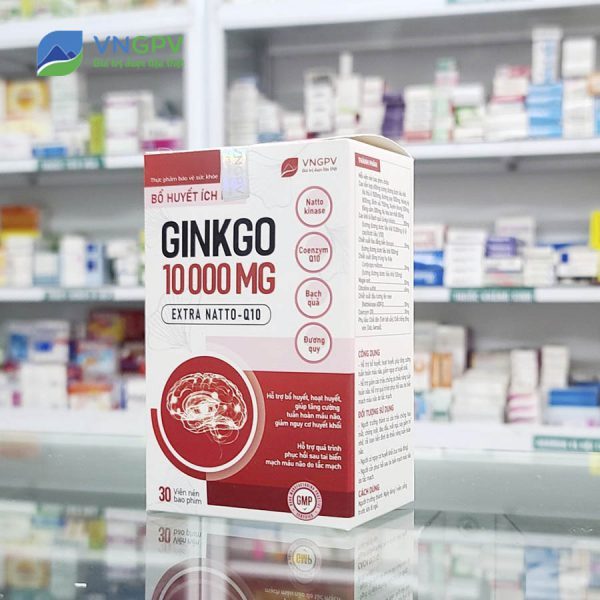 Bổ huyết ích não GINKGO 10000 MG EXTRA NATTO Q10 hộp 60 viên