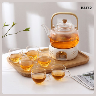 Bộ ấm trà thủy tinh chịu nhiệt 1000ml