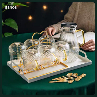 Bộ bình nước thủy tinh chịu nhiệt 1.6l - bbn08