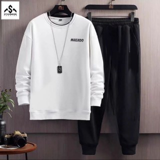 [ Rẻ Vô Địch ] Sét bộ quần joker trơn + mix áo thu MALKOO form rộng unisex free size 40-60kg