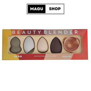 Bộ mút trang điểm tán nền cao cấp 4 mút + cốc đựng, Mút siêu mềm mịn, hộp như hình mã MX401
