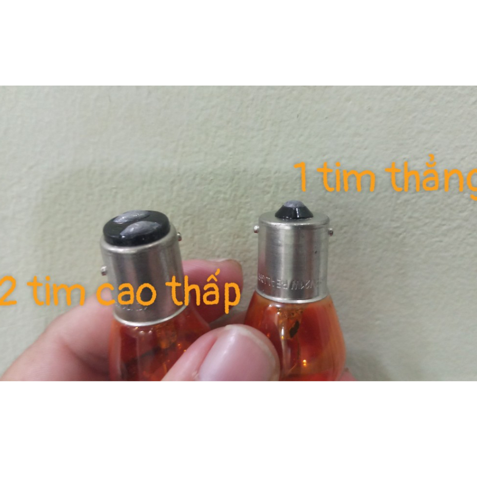 Combo 10 bóng đèn hậu xe tải, đèn phía sau, xi nhan,đèn phanh 12v, 24v gồm 1 và 2 tim BAY15d , BA15s