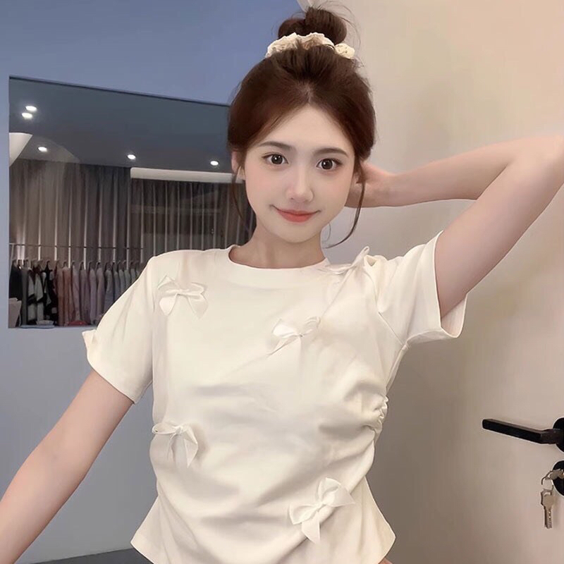 Áo babytee ( NƠ TO NHÚN EO) SIÊU XINH CHẤT COTTON DÃN