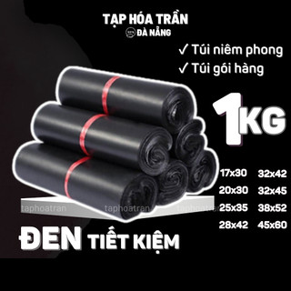 Túi gói hàng - Bao gói hàng niêm phong 1KG - Màu đen đủ size