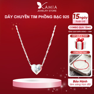 Dây chuyền bạc 925 mặt tim phồng đáng yêu xinh xắn Kamia D4302