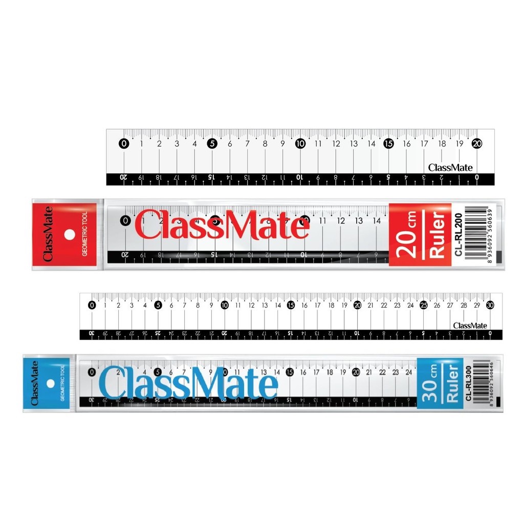 Combo 3 Chiếc Thước Kẻ CLASSMATE 20cm/30cm Chất Liệu Nhựa Cao Cấp CL-RL200/RL300