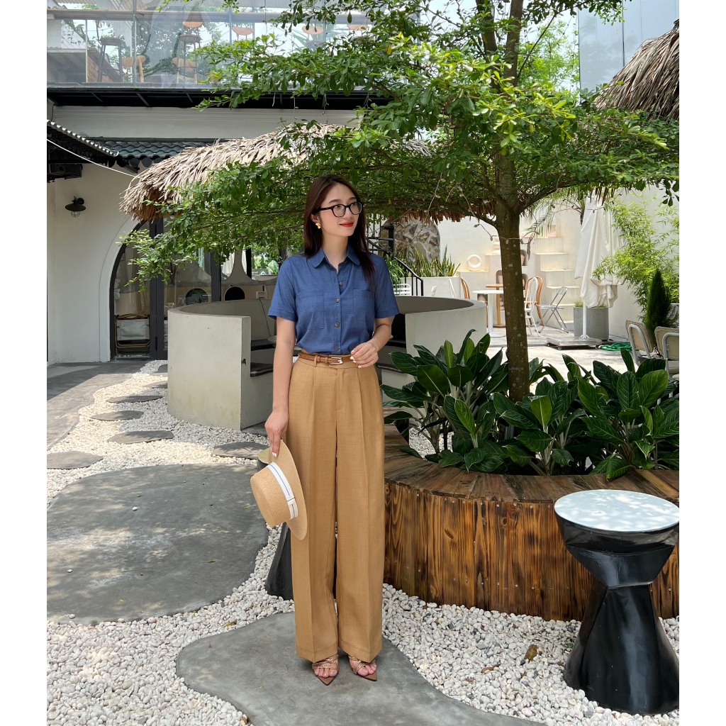 Sơ mi cổ sen cúc dừa