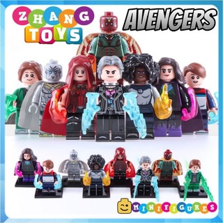 Xếp hình mô hình gồm Vision - Scarlet Witch - Agatha - Quicksilver - Billy - Tommy - Monica Rambeau Minifigures WM6115