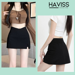 Chân váy body chữ A Haviss ngắn xẻ đùi tôn eo có quần bảo hộ vải Umi co giãn kiểu dáng sexy siêu tôn dáng