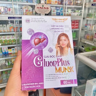 Giải độc gan GLUONPLUS MUMBK, hỗ trợ giải độc gan, tăng cường chức năng gan, giảm nám, sạm, mụn nhọt, mề đay, vàng da