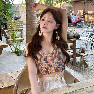 New-Áo bralet vây cá hoạ tiết loang buộc dây hàng qc mặc đi biển siêu xinh
