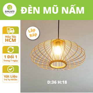 Đèn Mây Tre Thả Trần Simlaco Mẫu Mũ Nấm